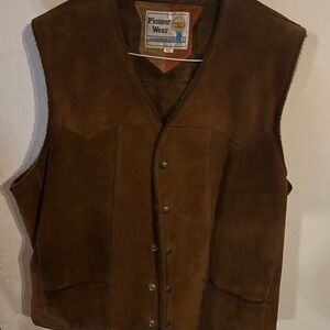 PIONEER WEAR Men's Brown Suede Vest